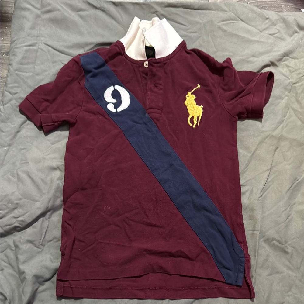 Polo by Ralph Lauren Red and Blue Polo Shirt with Classic Design